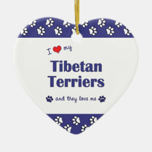 I Love My Tibetan Terriers (Multiple Dogs) Ceramic Ornament