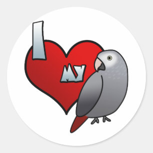 I Love my Timneh African Grey Stickers