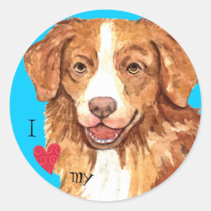 I Love my Toller Classic Round Sticker