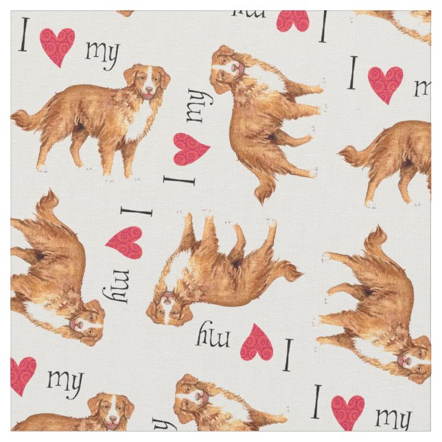 I Love my Toller Fabric (Close Up)