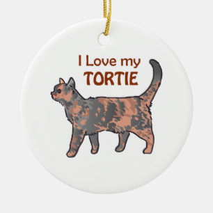 I Love My Tortie Ceramic Tree Decoration