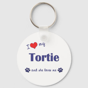 I Love My Tortie (Female Cat) Key Ring