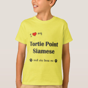 I Love My Tortie Point Siamese (Female Cat) T-Shirt