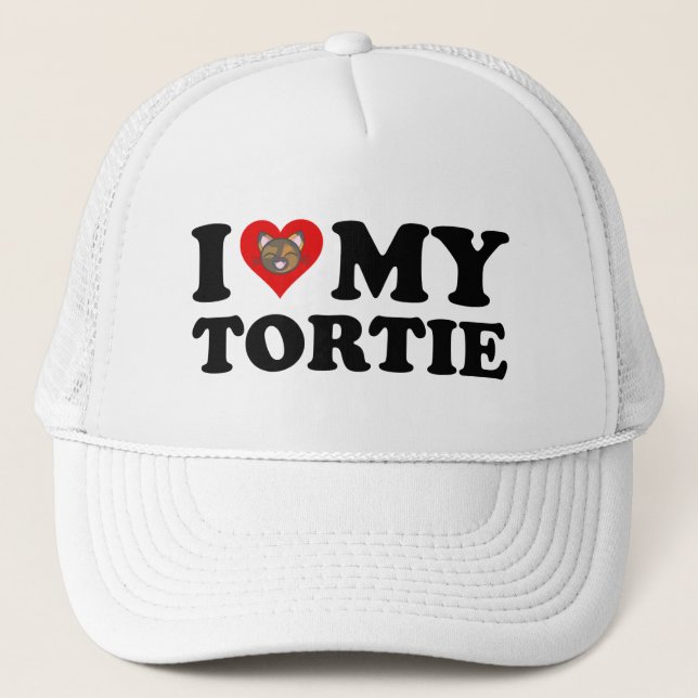 I Love My Tortie Trucker Hat (Front)
