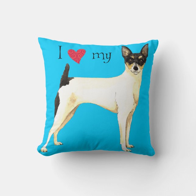 I Love my Toy Fox Terrier Cushion (Front)