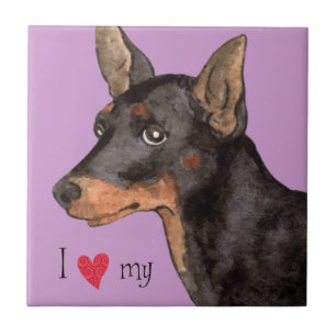 I Love my Toy Manchester Terrier Ceramic Tile