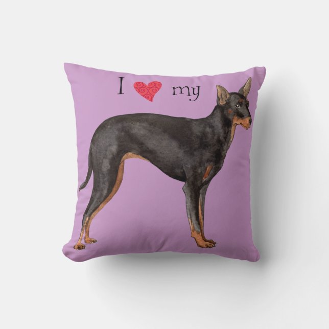 I Love my Toy Manchester Terrier Cushion (Front)