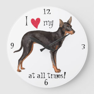 I Love my Toy Manchester Terrier Large Clock