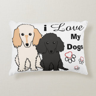 I Love My Toy Poodles Pillow