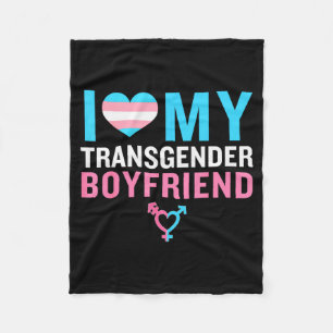 I Love My Transgender Boyfriend Lgbt Pride Valenti Fleece Blanket