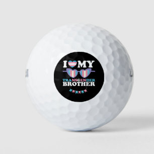 I Love My Transgender Brother Family Trans LGBTQ Golf Balls