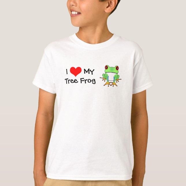 I Love My Tree Frog Childrens T-Shirt (Front)