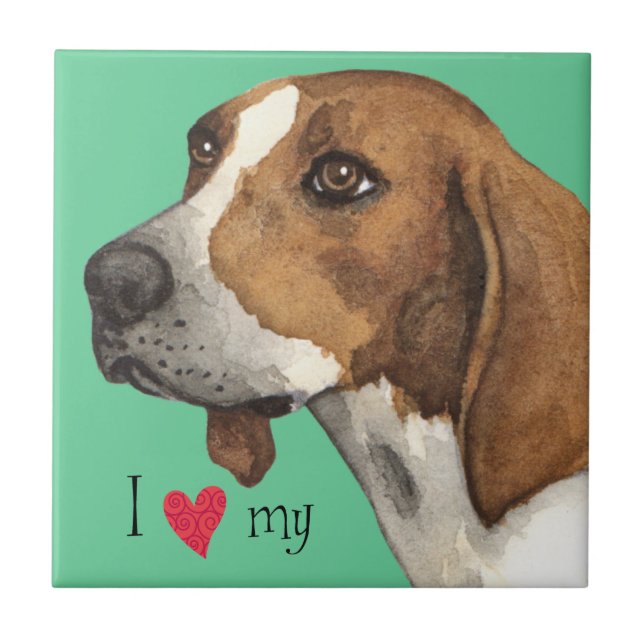I Love my Treeing Walker Ceramic Tile (Front)