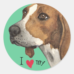 I Love my Treeing Walker Classic Round Sticker