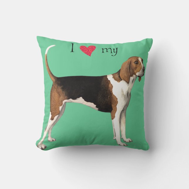 I Love my Treeing Walker Cushion (Front)
