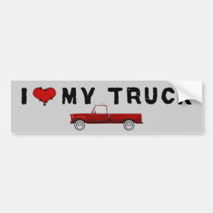 I Love My Truck Bumper Sticker