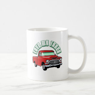 I love my truck - Old, classic red pickup Coffee Mug