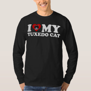I Love My Tuxedo Cat Black and White Cat T-Shirt