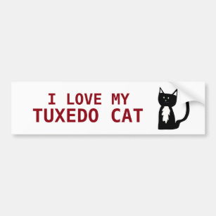 I Love My Tuxedo Cat Bumper Sticker