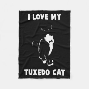 I Love My Tuxedo Cat T Shirt _ Cat Lover T Shirt Fleece Blanket