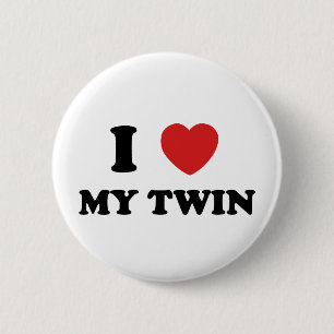 I Love My Twin 6 Cm Round Badge