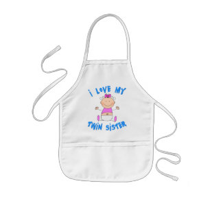 I Love My Twin Sister Kids Apron