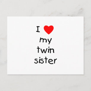 I Love My Twin Sister Postcard