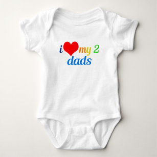 I Love My Two Dads Baby Bodysuit