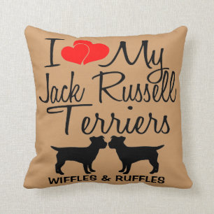 I Love My TWO Jack Russell Terrier Dogs Cushion