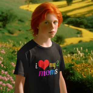 I Love My Two Moms Gay Pride Parade Kids T-Shirt