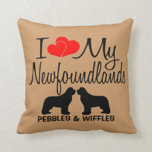 I Love My TWO Newfoundland Dogs Cushion