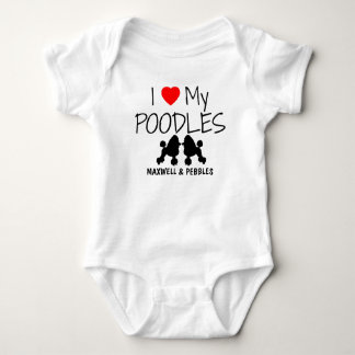 I Love My Two Poodles Baby Bodysuit