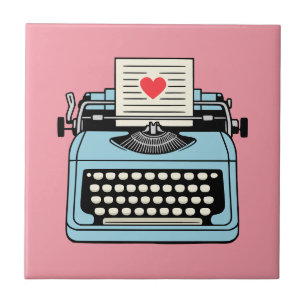I Love my typewriter Ceramic Tile