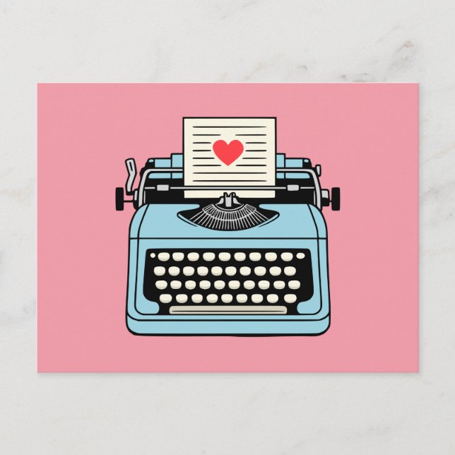 I  Love my typewriter Holiday Postcard (Front)