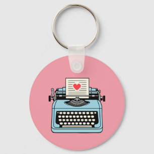 I Love my typewriter Key Ring