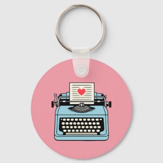 I Love my typewriter Key Ring
