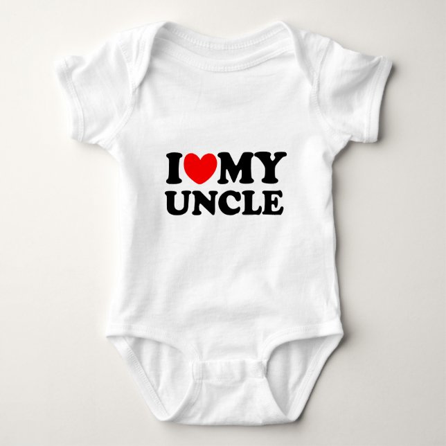 I Love My Uncle Baby Bodysuit (Front)