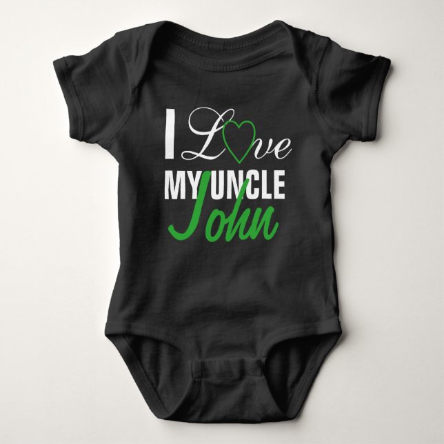 I Love My Uncle-The Uncle Name. Custom Made Baby Bodysuit (Front)