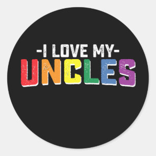 I Love My Uncles Pride Gay Lesbian Family Matching Classic Round Sticker