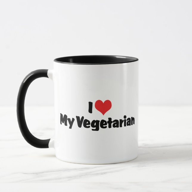 I Love My Vegetarian Mug (Left)
