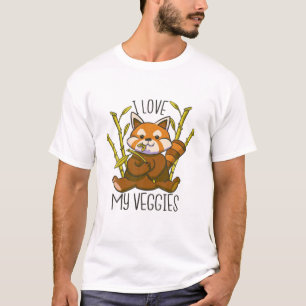 I Love My Veggies Red Panda T-Shirt
