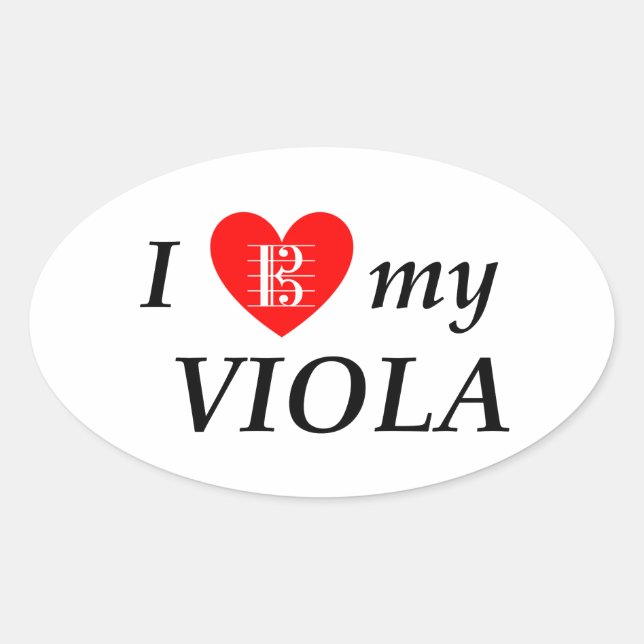 I Love My Viola (I Heart My Viola) Oval Sticker (Front)