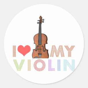I Love My Violin Classic Round Sticker