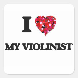 I love My Violinist Square Sticker