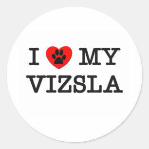 I LOVE MY VIZSLA CLASSIC ROUND STICKER