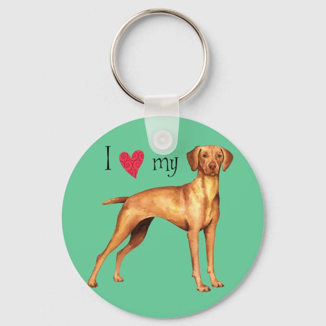 I Love my Vizsla Key Ring (Front)