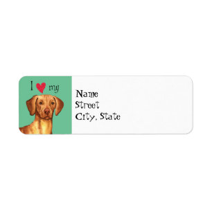 I Love my Vizsla Return Address Label