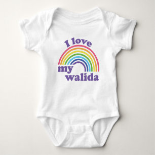 I Love My Walida - Cute Rainbow  Baby Bodysuit