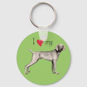 I Love my Weimaraner Key Ring