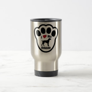 I love my Weimaraner paw print Travel Mug